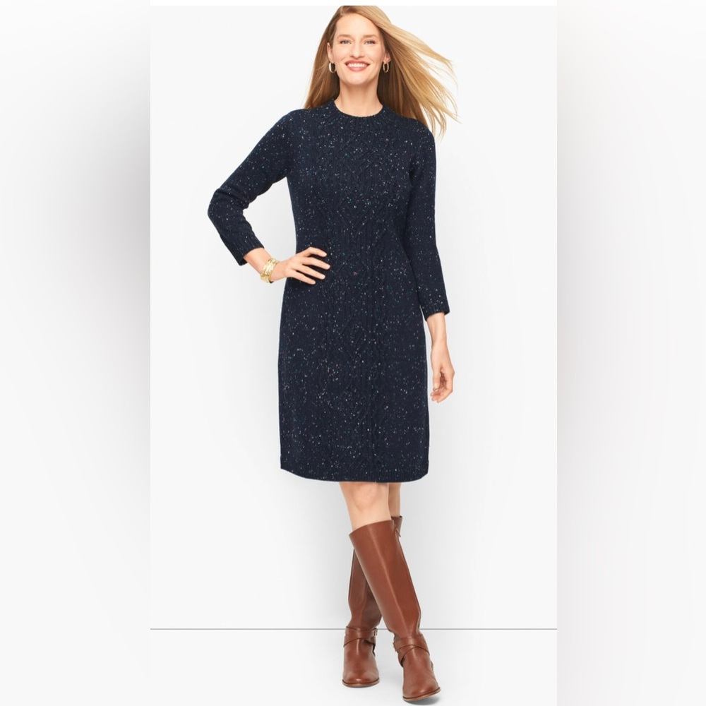 Talbots Navy Sweater Dress, Size PETITE P